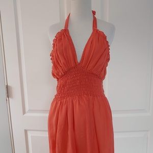 Salmon Halter Dress